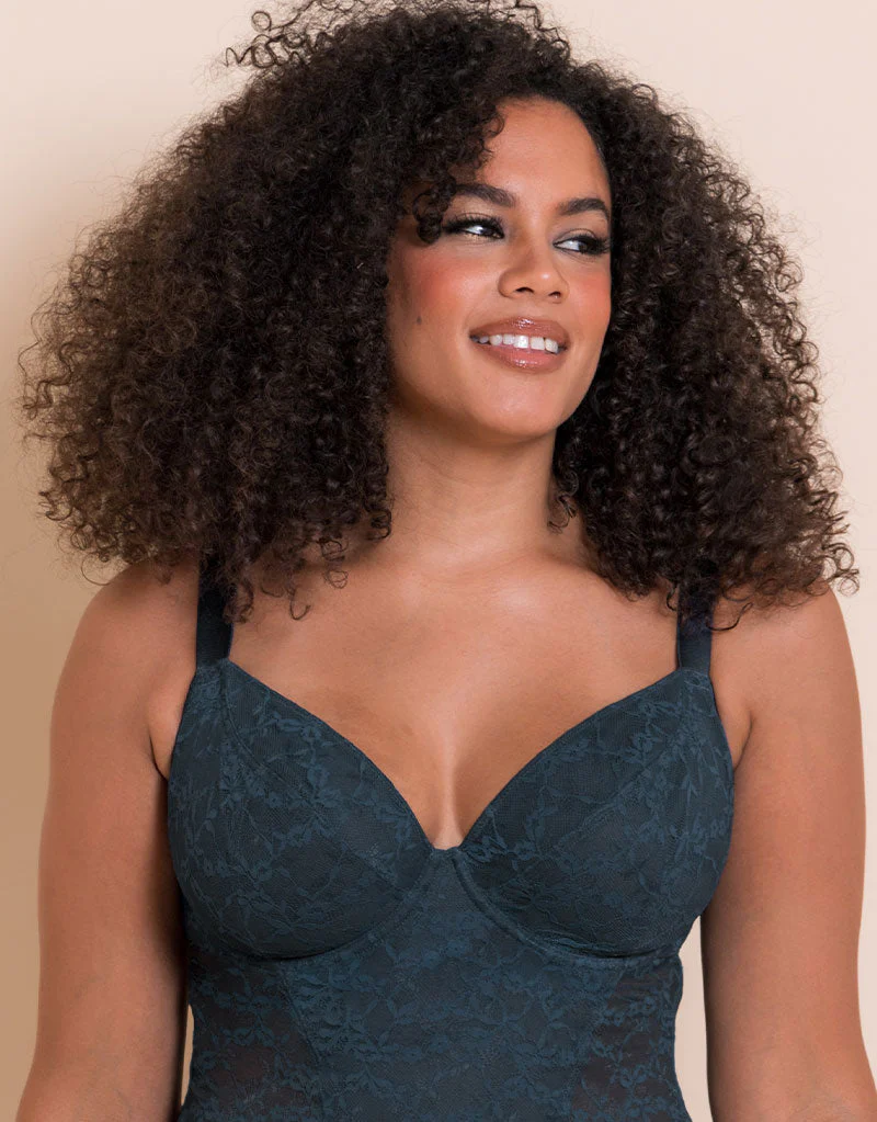 Curvy Kate All Night Lace Plunge Body Denim Blue - Image 4