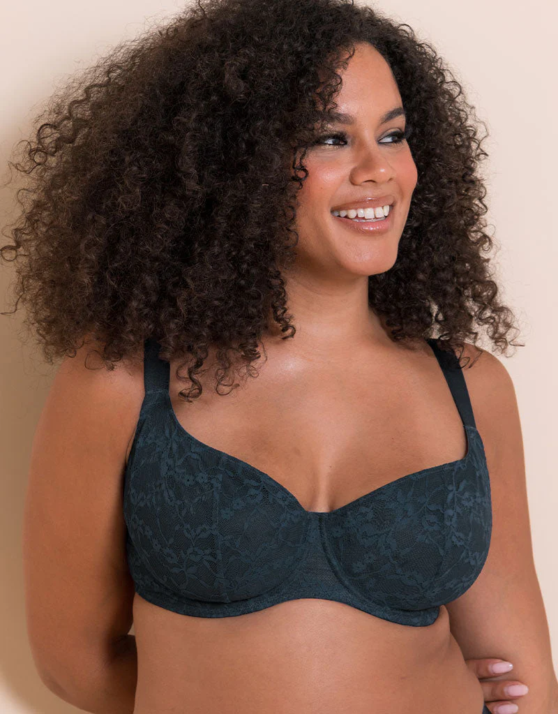 Curvy Kate All Night Lace Scooped Multiway Balcony Bra Denim Blue - Image 4