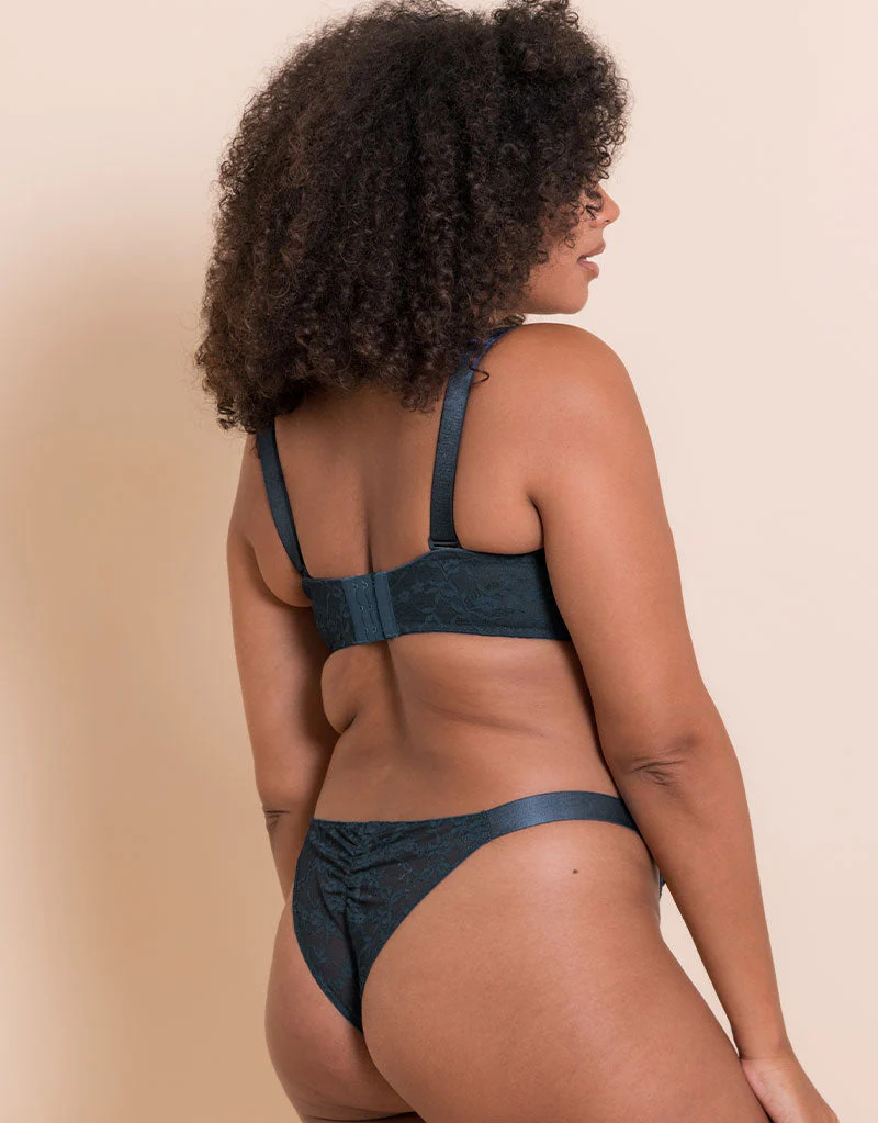 Curvy Kate All Night Lace Scooped Multiway Balcony Bra Denim Blue - Image 7