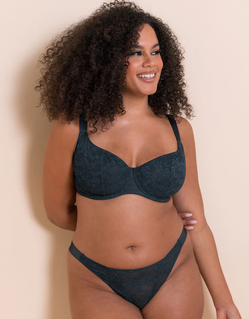 Curvy Kate All Night Lace Tanga Denim Blue - Image 3