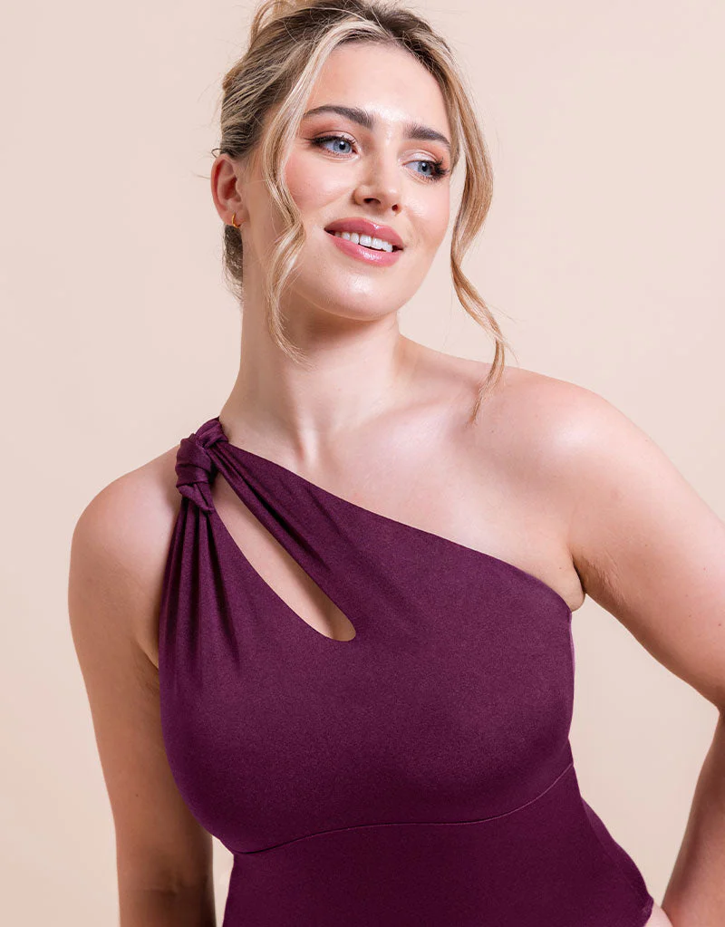 Curvy Kate Beach Bliss Asymmetric Padded Swimsuit Mulberry Purple - Image 3