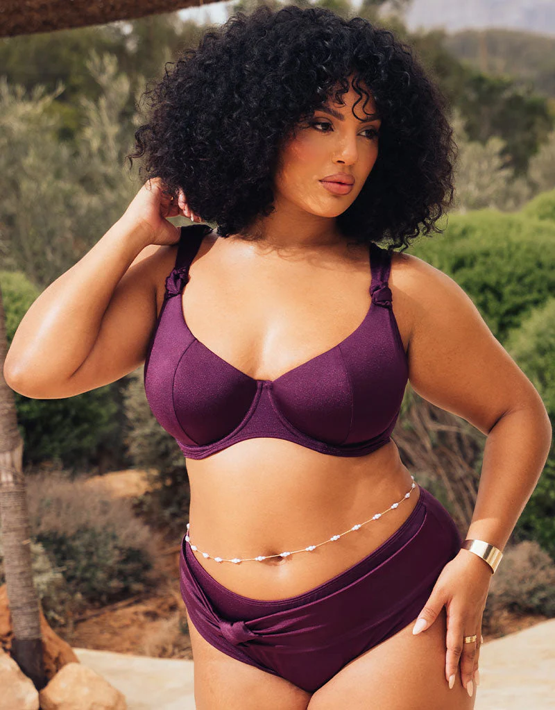 Curvy Kate Beach Bliss High Leg Bikini Brief Mulberry Purple - Image 5