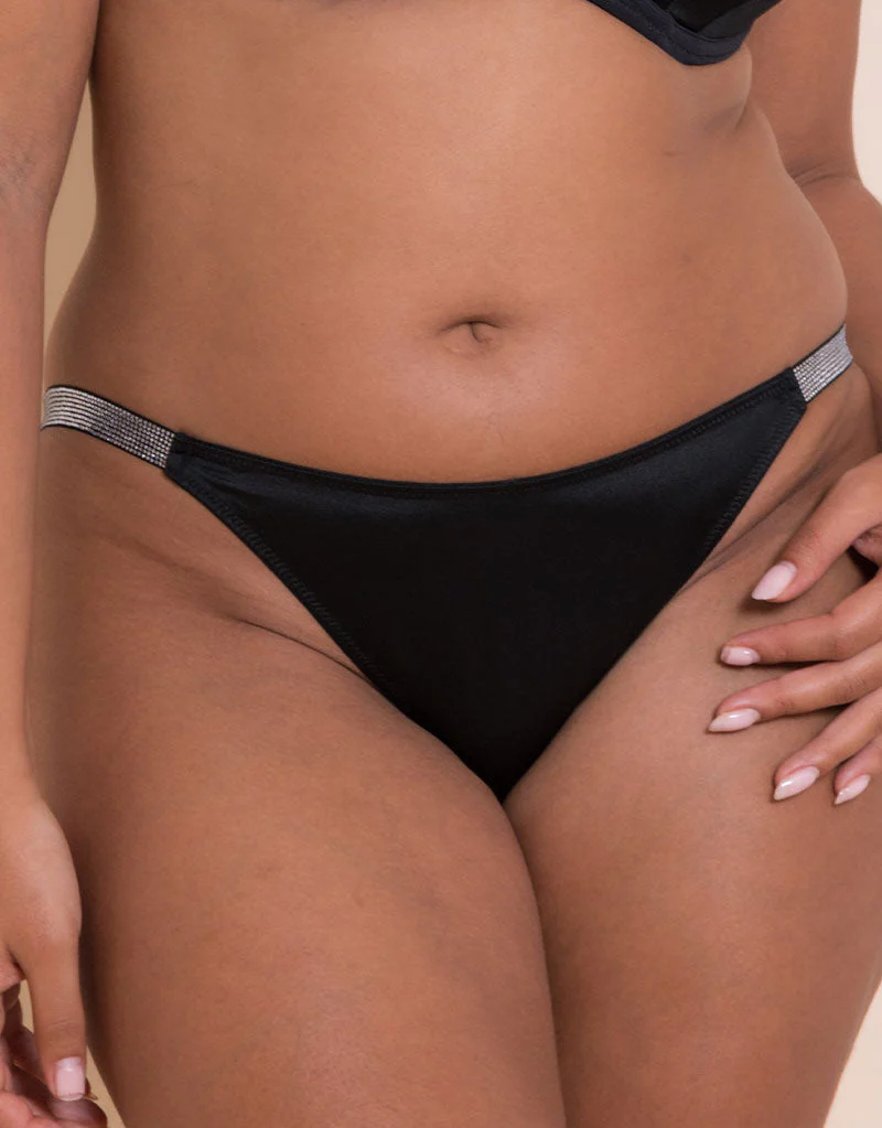 Curvy Kate Boost Diamante Tanga Black