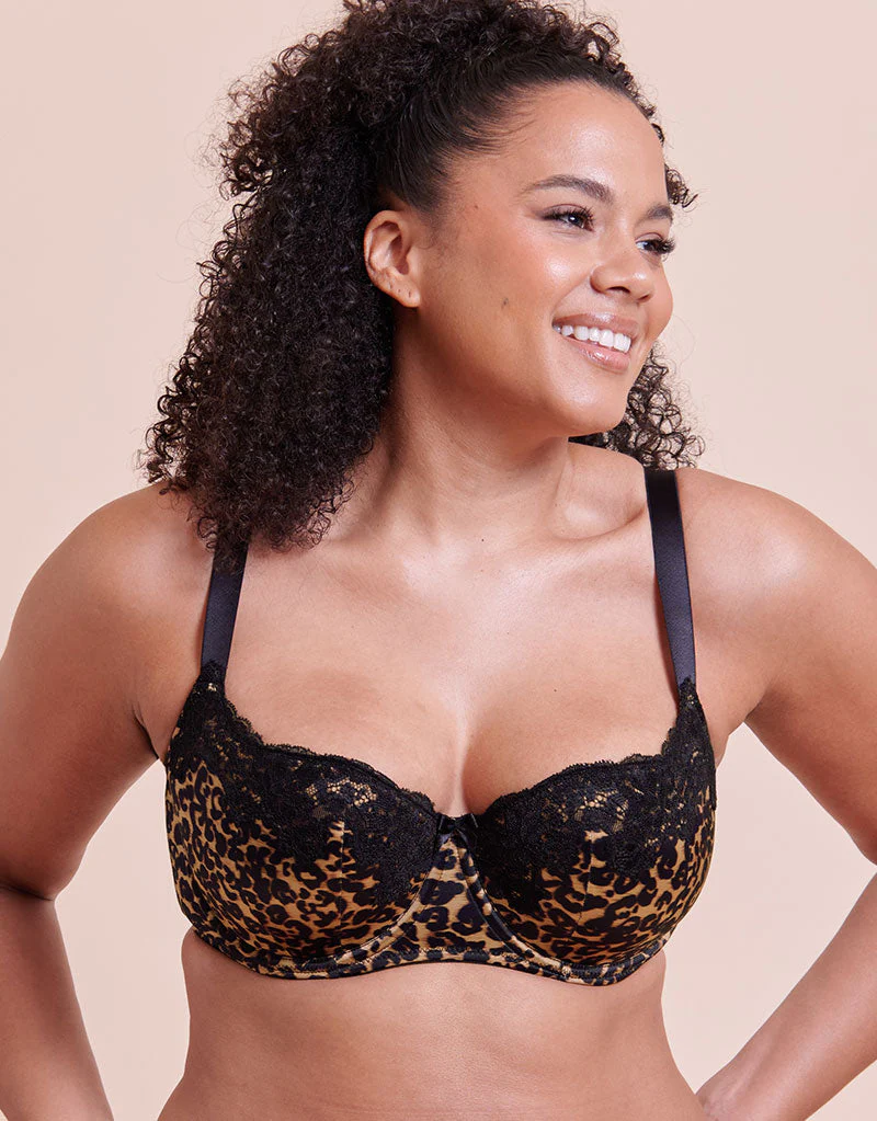 Curvy Kate Boost Lace Padded Balcony Bra Leopard Print - Image 3