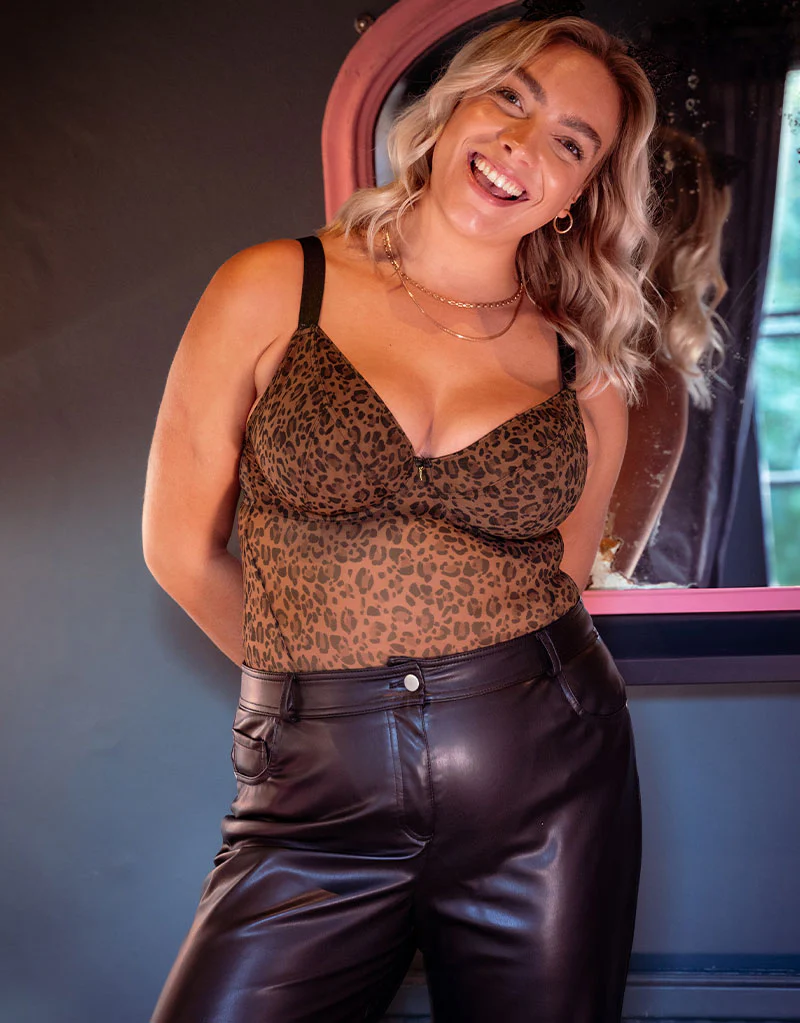Curvy Kate Cool Cat Plunge Body Leopard Brown - Image 2