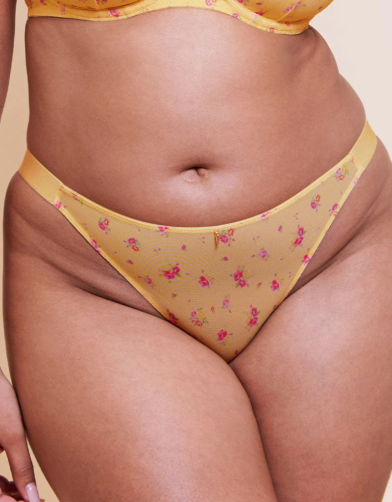 Curvy Kate Cool Cat Tanga Yellow Floral