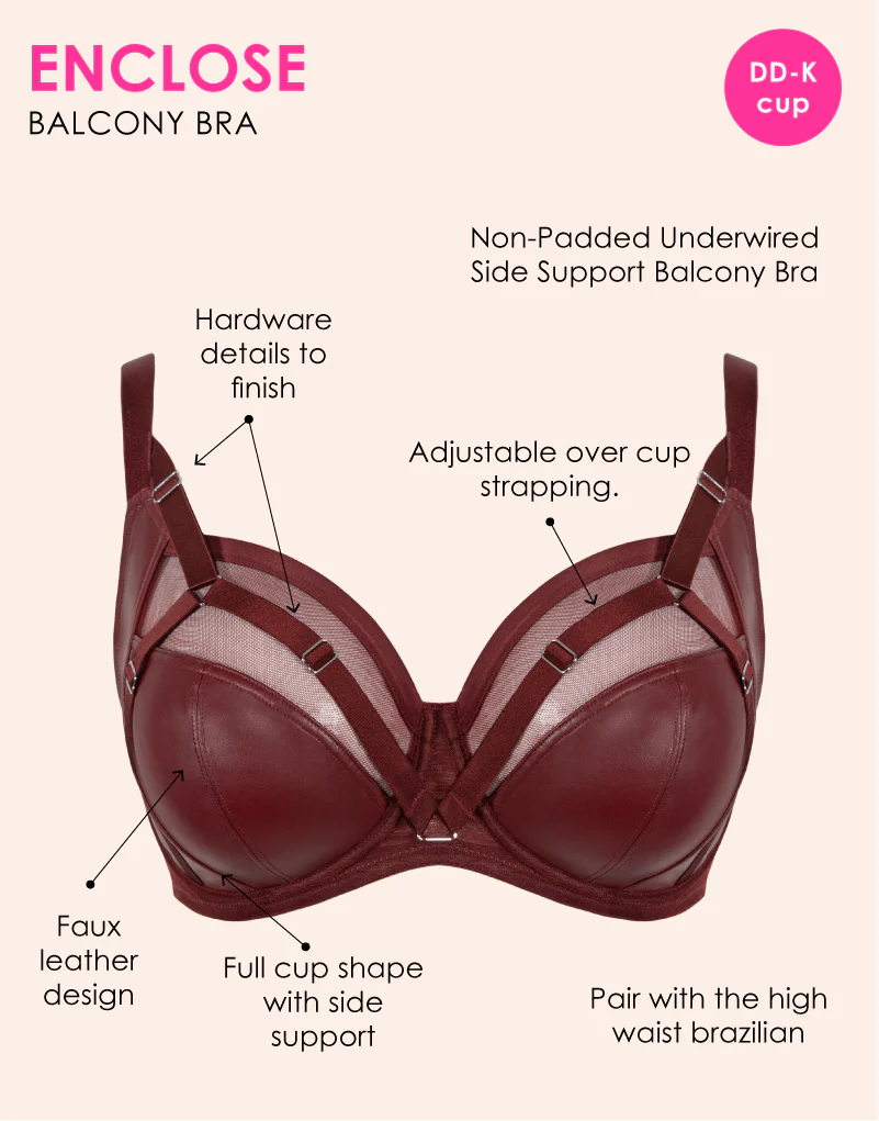 Curvy Kate Enclose Balcony Side Support Bra Oxblood - Image 3