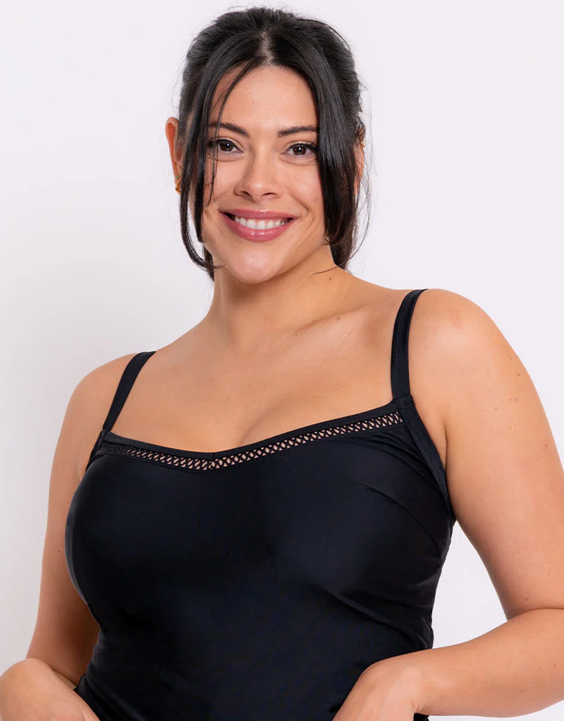Curvy Kate First Class Plunge Tankini Multiway Top Black - Image 3