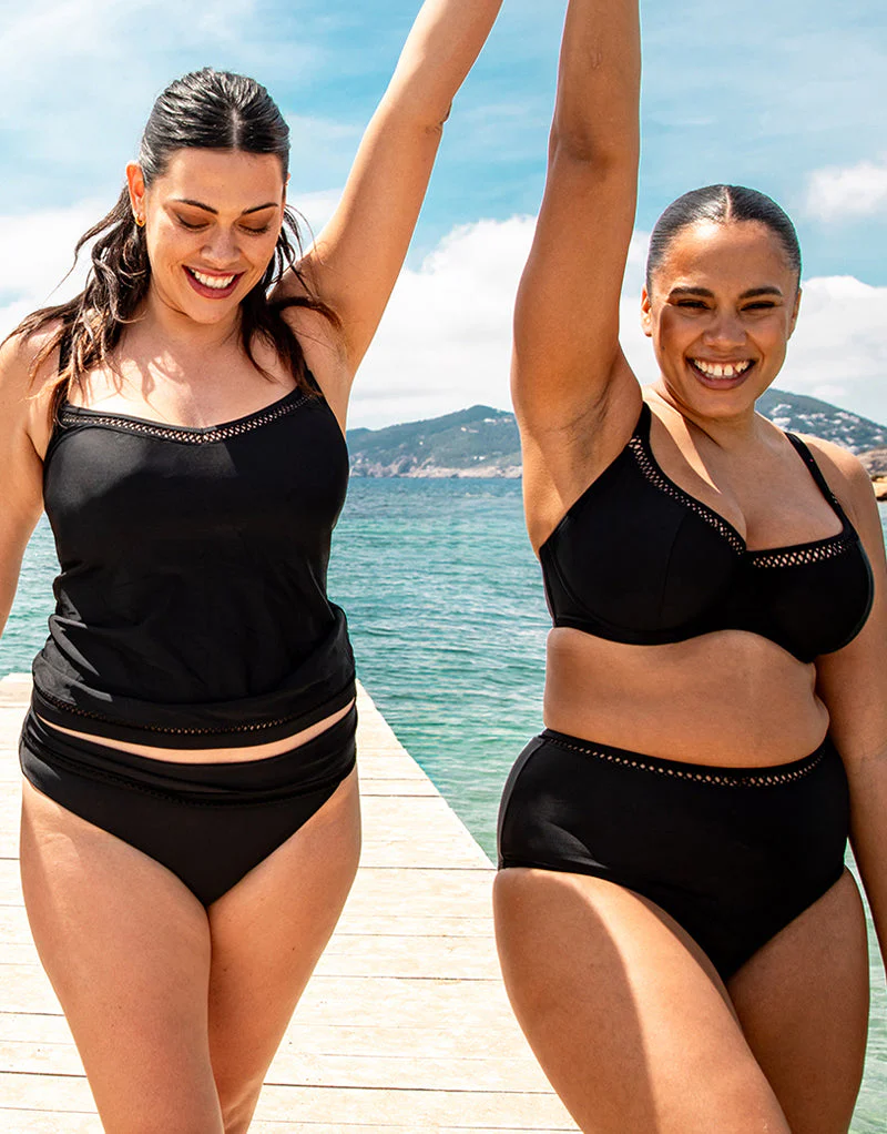 Curvy Kate First Class Plunge Tankini Multiway Top Black - Image 8