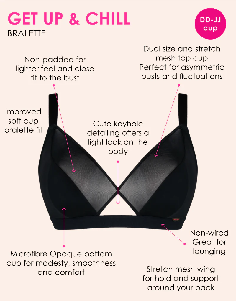 Curvy Kate Get Up and Chill Non-Wired Bralette Black - Image 3