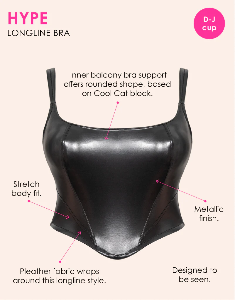 Curvy Kate Hype Longline Corset Bra GunMetal - Image 3