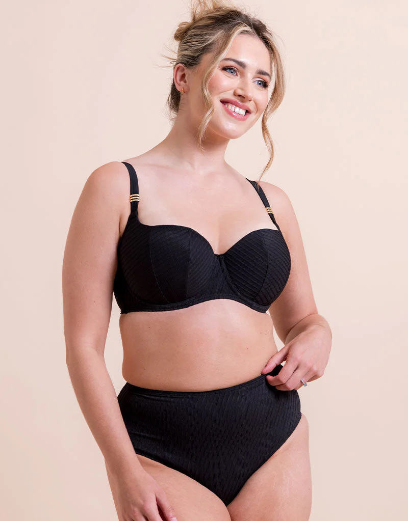Curvy Kate Jet Set High Waist Bikini Brief Black - Image 3