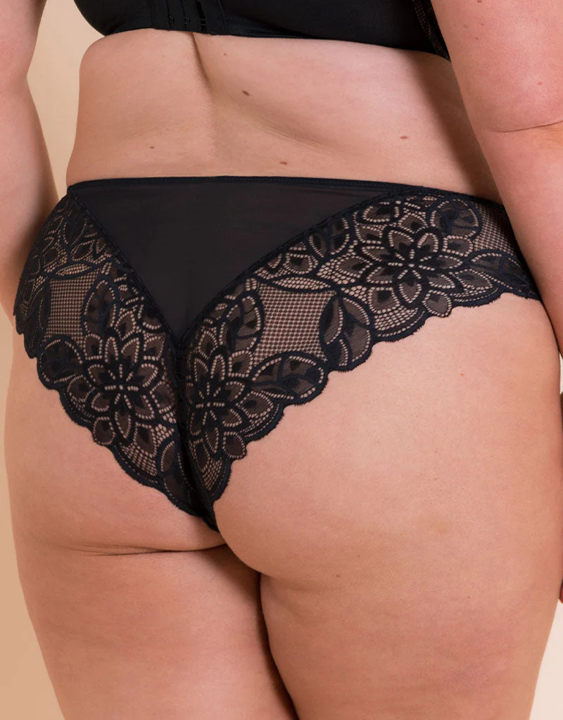 Curvy Kate Lovelace Brazilian Brief Black/ Taupe - Image 2