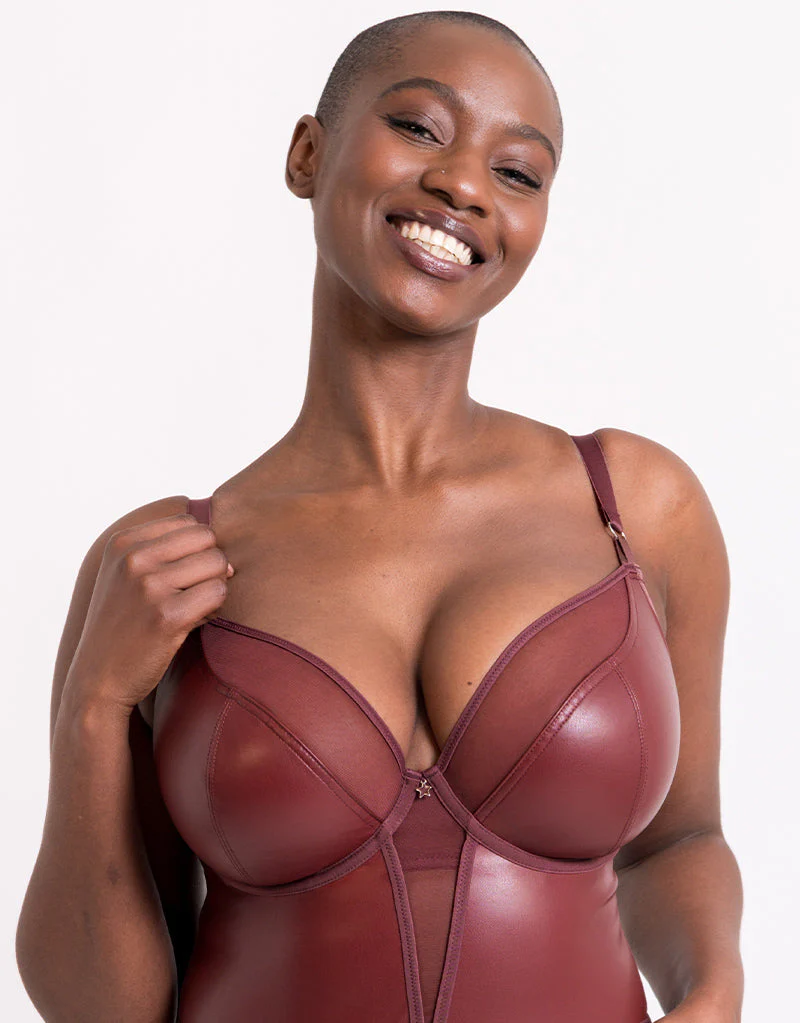 Curvy Kate Lucky Star Plunge Body Oxblood - Image 4