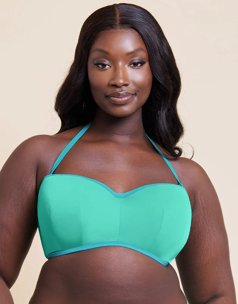 Curvy Kate Minimalist Bandeau Strapless Multiway Bikini Top Aqua - Image 3