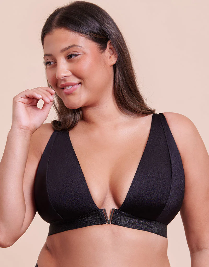 Curvy Kate Siren Seas Non Wired Plunge Bikini Black - Image 3
