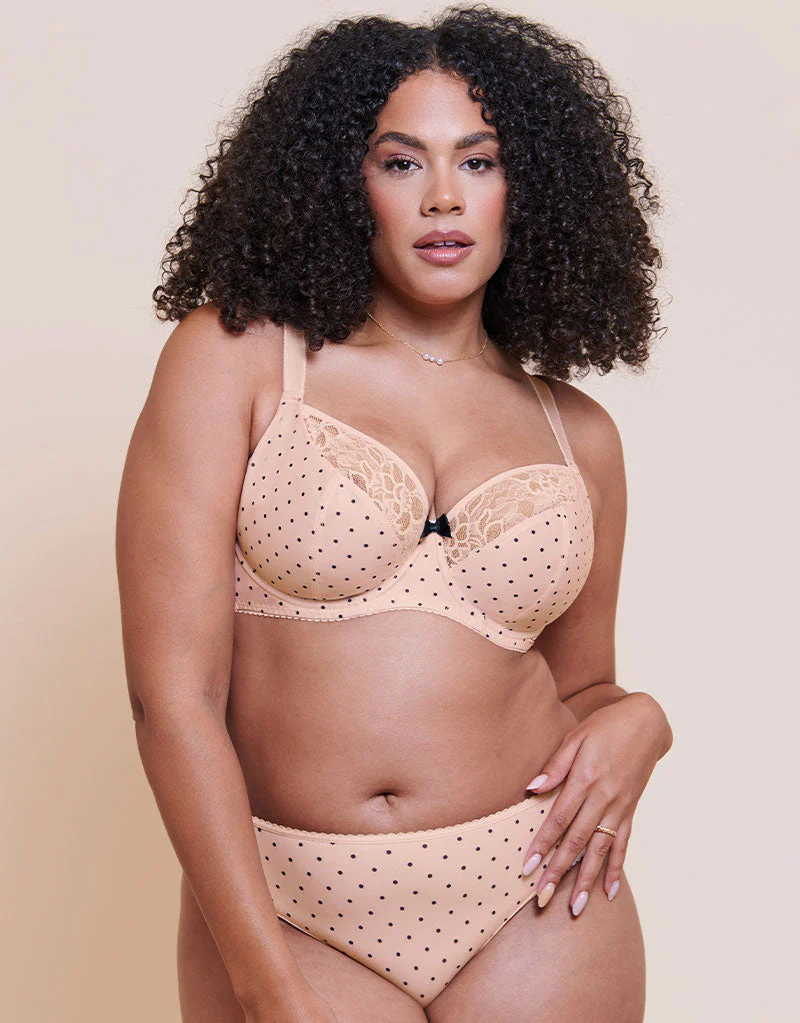 Curvy Kate Spellbound Brazilian Brief Cream Polka Dot Print - Image 3
