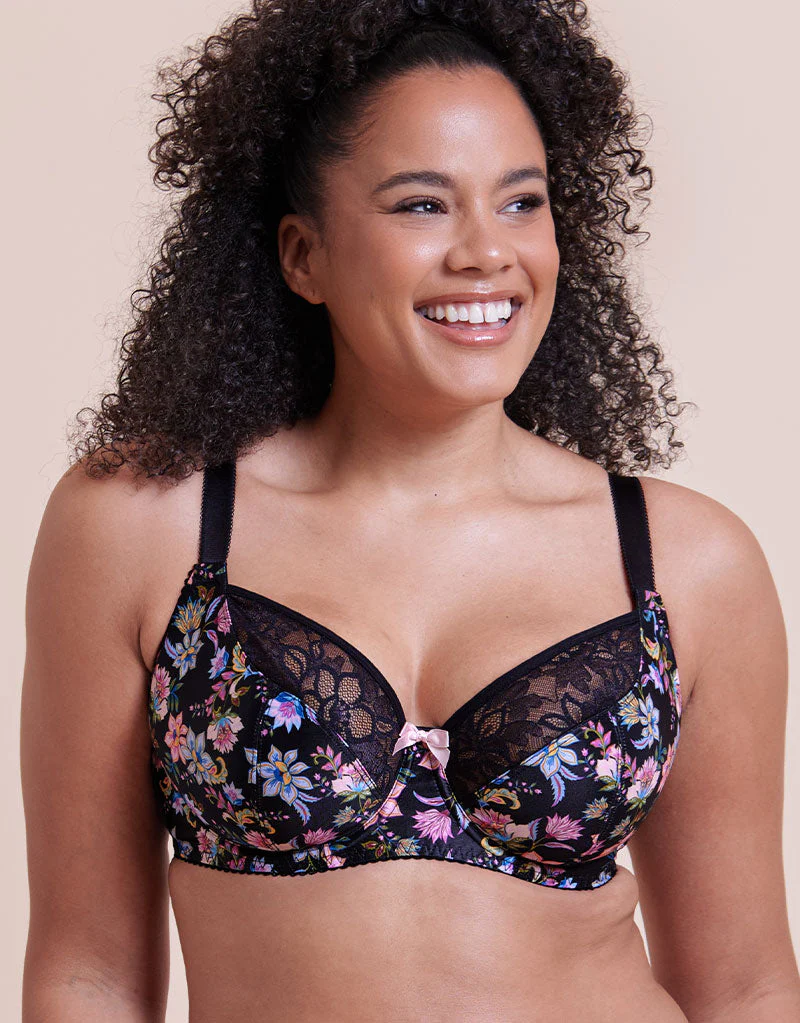 Curvy Kate Spellbound Printed Balcony Bra Folk Floral Print - Image 3