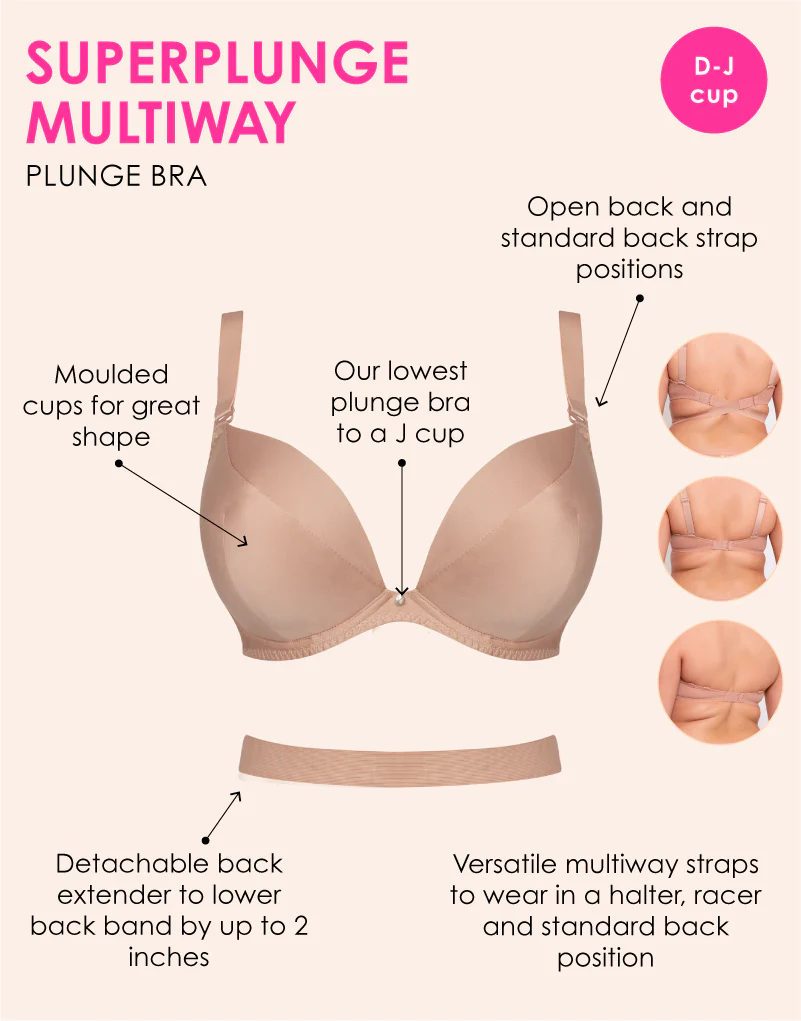 Curvy Kate Superplunge Multiway Padded Plunge Bra Latte - Image 3