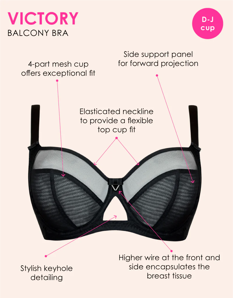 Curvy Kate Victory Side Support Balcony Bra Black - Image 3