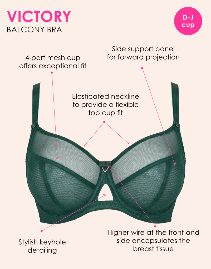 Curvy Kate Victory Side Support Balcony Bra Forest Green - Image 3