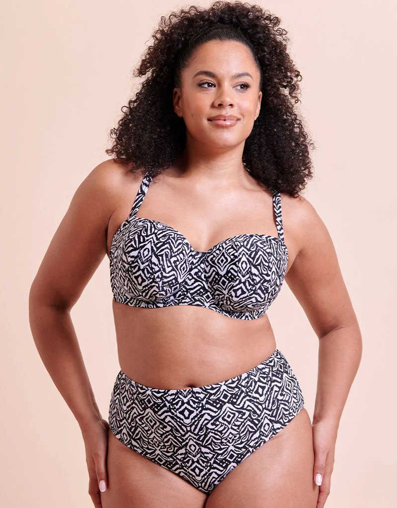 Curvy Kate Wild Horizon High Waist Bikini Brief Black Print - Image 3
