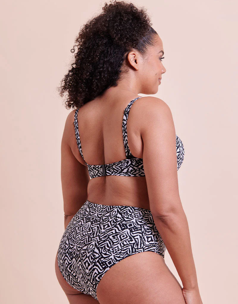 Curvy Kate Wild Horizon High Waist Bikini Brief Black Print - Image 4