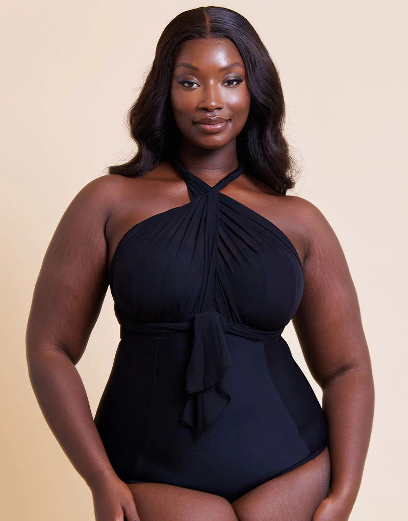 Curvy Kate Wrapsody Bandeau Strapless Multiway Swimsuit Black - Image 8