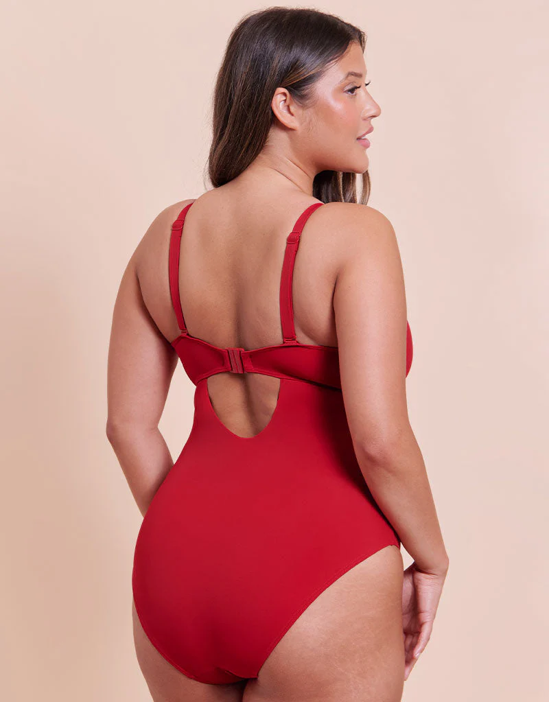 Curvy Kate Zip Tide Non-Wired Multiway Swimsuit Red - Image 6