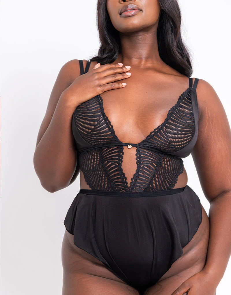 Scantilly After Hours Stretch Lace Teddy Black - Image 7