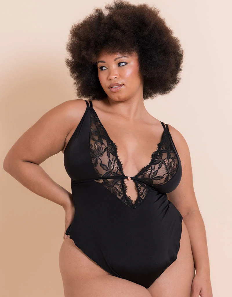 Scantilly Embrace Stretch Lace Teddy Black - Image 2