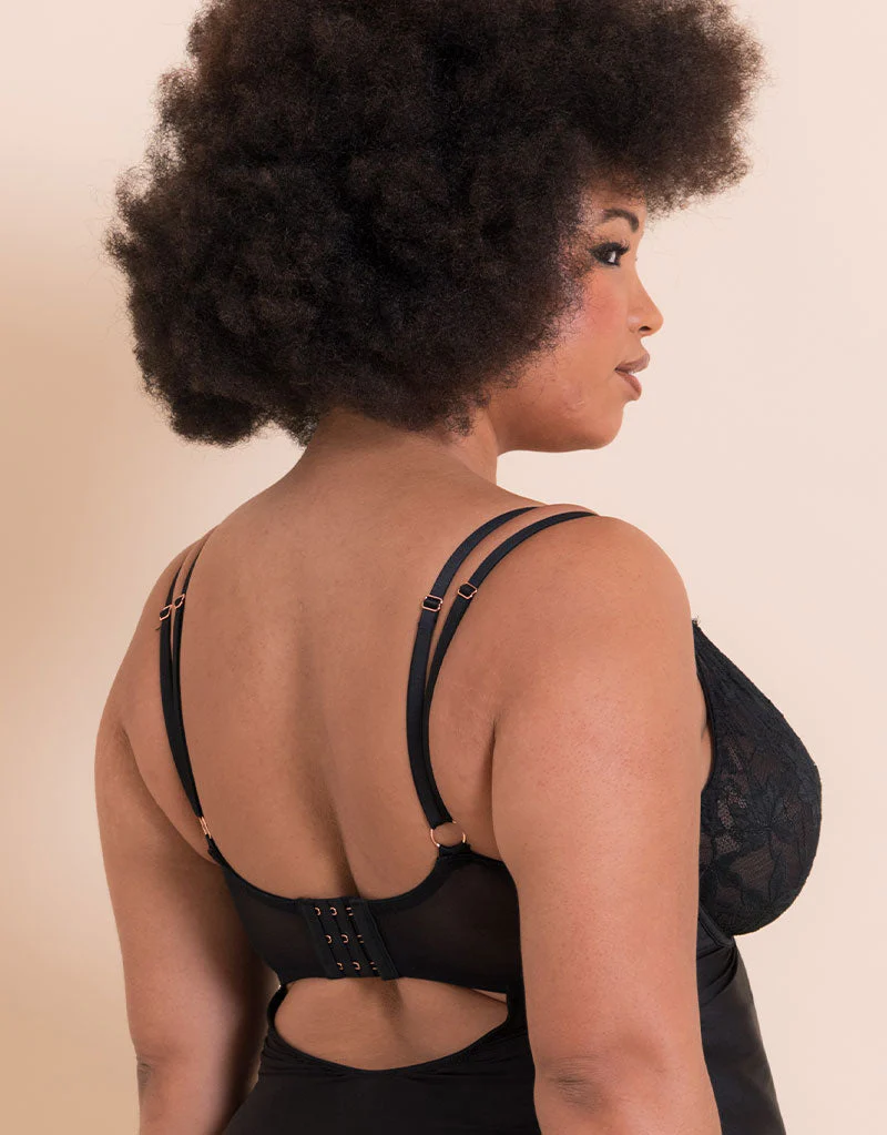 Scantilly Embrace Wired Deep Plunge Chemise Black - Image 5