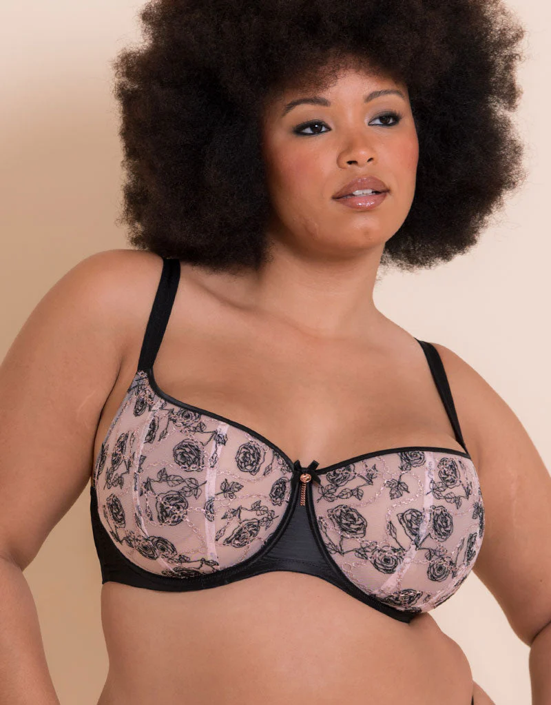 Scantilly Entwined Balcony Bra Black/Blush - Image 3