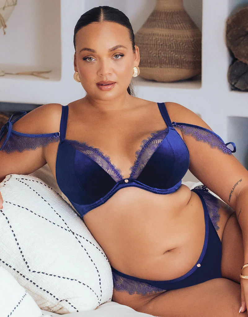 Scantilly Glamour Puss Superplunge Padded Plunge Bra Midnight Navy