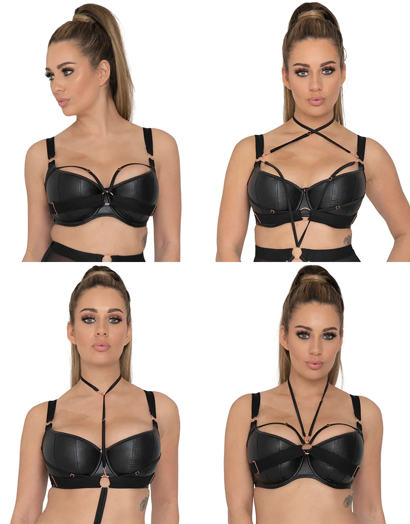 Scantilly Harnessed Padded Half Cup Bra Black - Image 13