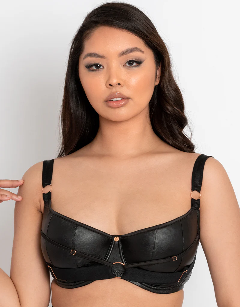 Scantilly Harnessed Padded Half Cup Bra Black - Image 15