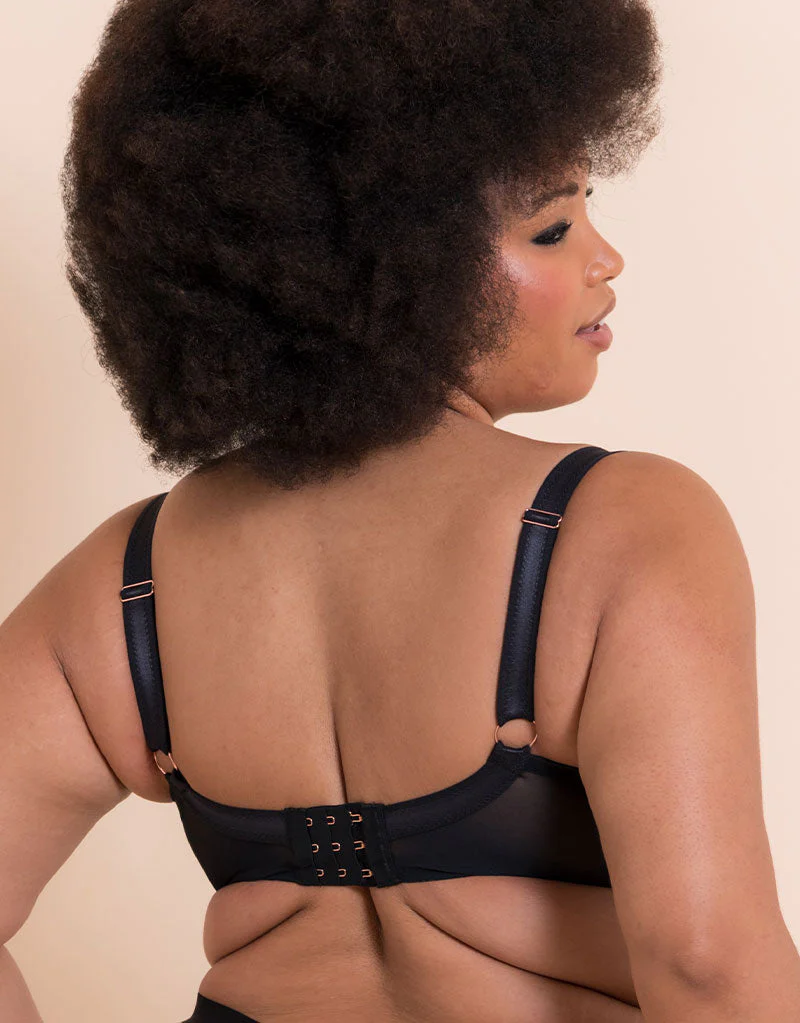 Scantilly Harnessed Padded Half Cup Bra Black - Image 5
