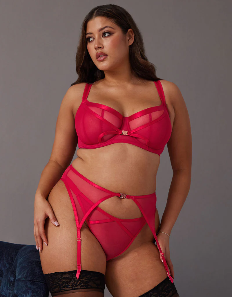 Scantilly Loved Up Suspender Belt Crimson - Image 5