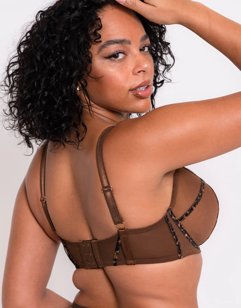 Scantilly Senses Plunge Bra Leopard Brown - Image 6